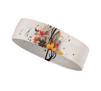 Musical Note Floral Workout Headband for Men and Women Moisture Wicking Headband for Tennis, Basketball, Running, Gym Outdoor Sports Sweatband