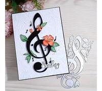 Musical Note Flower Leaf Greeting Card Metal Die Cuts,Sunflower Flower Leaf Cutting Dies Cut Stencils DIY Scrapbooking Decorative Embossing Paper Scrapbooking Card Making