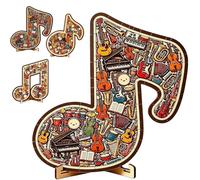 Musical Note Instrument Jigsaw Puzzle Ornament, 3D Wooden Music Note Jigsaw Puzzle Ornament, Stunning Display Art with Various Fragments Interior and Classic Musical Note Outer Gift for Music Lovers