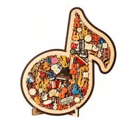 Musical Note Instrument Jigsaw Puzzle Ornament, 3D Wooden Music Note Puzzle, Stunning Various 73PCS with Fragmen Art Display