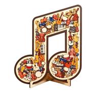 Musical Note Instrument Jigsaw Puzzle Ornament, 3D Wooden Music Note Puzzle, with Art Display Various Stunning Fragmen 73PCS