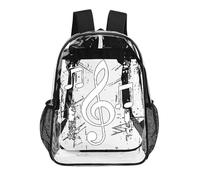 Musical Note Music Clear Backpack Stadium Events Transparent Bag PVC