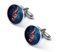 Musical Note Music Printed Cufflinks for Men Tuxedo Shirt Cuff Links Wedding Accessories Business Gift 2.0cm