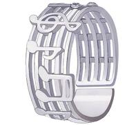 Musical Note Open Cuff Rings Wide Band Alloy Rose Gold Golden Silver Treble Clef Statement for Music Enthusiast Women Men Comfort Fit for Everyday (Silver)