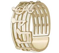 Musical Note Open Cuff Rings Wide Band Alloy Rose Gold Golden Silver Treble Clef Statement for Music Enthusiast Women Men Comfort Fit for Everyday (Gold)