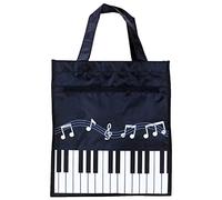 Musical Note Pattern Non-woven Tote Bag with Zipper for Travel Beach
