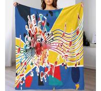 Musical Note Pattern Throw Blanket 3D Printed Fleece Throw Blankets Kids Gift,Plush Sherpa Blanket Couch Bed Sofa Nursery Soft Fuzzy Decor Machine Washable Original Concept 80x90inch(200x230cm)