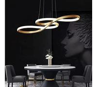 Musical Note Pendant Elegant Acrylic Chandelier Adjustable Hanging Lamp for Dining Room Kitchen Island Office(Size:75x32cm, 48W,Color:White, 3 Colour Light)