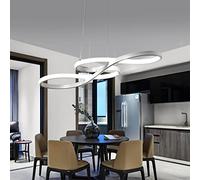 Musical Note Pendant Elegant Acrylic Chandelier Adjustable Hanging Lamp for Dining Room Kitchen Island Office(Size:75x32cm, 48W,Color:White, 3 Colour Light)