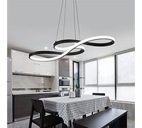 Musical Note Pendant Elegant Acrylic Chandelier Adjustable Hanging Lamp for Dining Room Kitchen Island Office(Size:75x32cm, 48W,Color:White, 3 Colour Light)