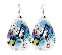 Musical Note Polka Dot Earrings for Women Teardrop Leather Earrings Double Sided Dangle Earrings Lightweight Women Ear Accessories Jewelry Fashion Birthday Gift