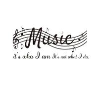 Musical Note PVC Removable Black Wall Sticker Decal