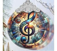 Musical Note Stained Glass Orament - Christmas Ornament - Christmas Decorations for Tree - Holiday Present ldeas - Gift Exchange