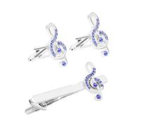 Musical Note Tie Clip Suit Cufflinks Business Tie Clip Rhinestones Necktie for Men Stylish Accessory Luxury