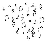 Musical Note Wall Decals Music Wall Stickers PVC Material Decals for Classroom Recording Studio Decoration Home Decor Black