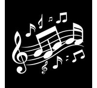 Musical Notes and Symbols on a Wall Decals Paster Paper 65.6x77.8cm Can Modify and add Information White