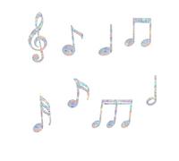 Musical Notes Anti-Collision Window Clings - Glass Alert Prism Decals - Prevent Birds Strikes - Decorate Your Glass Doors, 32 Pieces, JD024NOTES