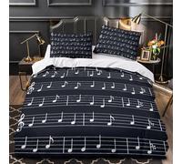Musical Notes Comforter Cover 3D Print Premium 3-Piece Bed Set Hidden Zipper classical Sheet Music Quilt Cover Extra Soft Machine Washable for Adults Women Kids Girls Boys Youth Single（135x200cm）