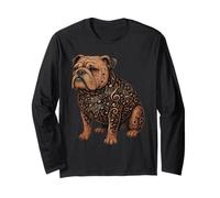Musical Notes English Bulldog Dog Music Musician Long Sleeve T-Shirt
