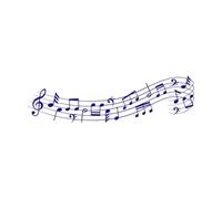 Musical Notes Music Note Swirl Melody Pattern and Sound Waves with Notes Set Fine Carving Stickers 25x88.3cm Removable Without Leaving Glue DarkBlue