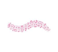 Musical Notes Music Note Swirl Melody Pattern and Sound Waves with Notes Set Fine Carving Stickers 25x89.6cm It Won't Fall Off Pink