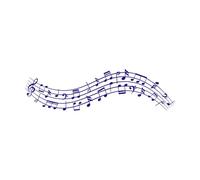 Musical Notes Music Note Swirl Melody Pattern and Sound Waves with Notes Set Wall Decals Paster Paper 25x89.6cm Wall beautification DarkBlue