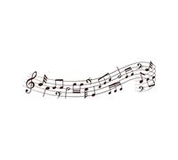Musical Notes Music Note Swirl Melody Pattern and Sound Waves with Notes Set Wall Decals Paster Paper 25x88.3cm Equipped with Transfer Film kit Coffee