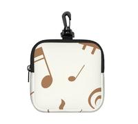 Musical Notes Music Pattern, Square Zipper Storage Bag, Neoprene Coin Purse, Small Wallets, Change Pouch, Change Purse