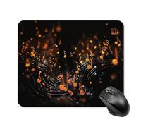 Musical Notes on Dark Background Mouse Pad Square Laptop Mouse Mat Cute Computer Mousepad Keyboard Pad Non-Slip Desk Pads for Gaming Office Work Home 20 * 25cm