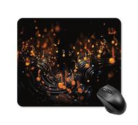 Musical Notes on Dark Background Mouse Pad Square Laptop Mouse Mat Cute Computer Mousepad Keyboard Pad Non-Slip Desk Pads for Gaming Office Work Home 25 * 30cm