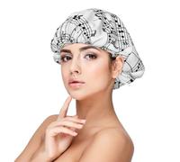 Musical Notes On The Clef,Adult's Satin Sleeping Cap - Women's Elastic Sleep Bonnet, Adjustable Overnight Hair Cover