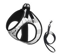 Musical Notes On The Clef,Pet Harness,Adjustable Reflective Dog Harness,Pet Leash Vest,L