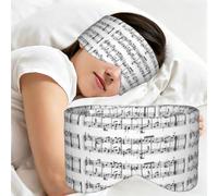 Musical Notes On The Clef, Sleep Mask for Home Travel, Full Eye Covers Light Blocking Eye Mask Sleep Eye and Ear Muffs