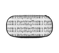 Musical Notes On The Clef,Small Pencil Case Large Capacity Pencil Pouch Office Stationery Organizer
