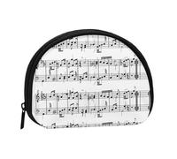 Musical Notes On The ClefSmall Makeup Sanitary Napkin Storage Bag,Women's Cosmetic Coin Purse