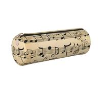Musical Notes Print Pencil Case Cylindrical Stylish Pen Pouch Office Accessories Stationery Organizer