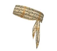Musical Notes Print Sports Head Tie, Hair Band for Workout, Running, Yoga, One Size Fits Most