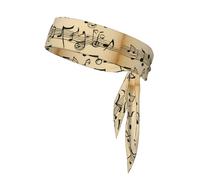 Musical Notes Print Sports Head Tie Headbands for Men Women with Running,Basketball,Gym Exercise
