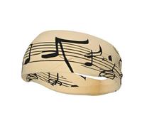 Musical Notes Print Sports Sweatband Elastic Headband Tennis Basketball Running Fitness Accessories