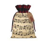 Musical Notes Printing Christmas Drawstring Gift Bags Packaging Birthday Anniversary Celebration