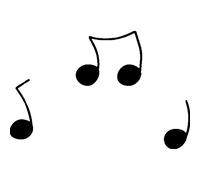 'Musical Notes' Rubber Stamp - Unmounted Design for Crafting & Scrapbooking, A8 (RS00021905)