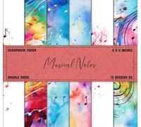 Musical Notes Scrapbook Paper: Colorful Sheet Music Patterns, Double Sided 8 x 8" Designs (Decorative Craft Paper)