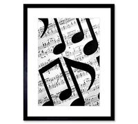 Musical Notes Sheet Music Framed Wall Art Print