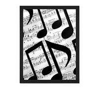 Musical Notes Sheet Music Large Framed Art Print Poster Wall Decor 18x24 inch