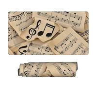 Musical Notes Sheet Musics Mouse Pad Extra Large Rubber Mousepads for Office Gaming Home 15.8 x 29.5 Inch