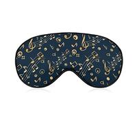 Musical Notes Sleep Mask Blindfold Dark Background Adjustable Super-Smooth Soft Eye Mask Cover for Men Women Travel and Nap