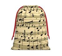 Musical Notes Super Soft Velvet Christmas Storage Bag Festival Promotion Annual Celebration and Daily Use