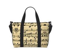 Musical Notes Travel Duffel Bag Carry On Tote Bags For Men,Weekender Overnight Bag,Sports Tote Gym Bag, Black, One Size