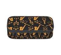 Musical Notes Treble Large Pencil Case for Girls and Boys, Aesthetic Pencil Bag with Multi Compartments for Adults, Office Stationary Organizer Practical for Kids Teenage Women Men