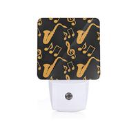 Musical Notes Treble Plug in Led Night Light with Auto Dusk to Dawn Sensor, Wall Nightlights for Hallway, Kids Room, Bedroom